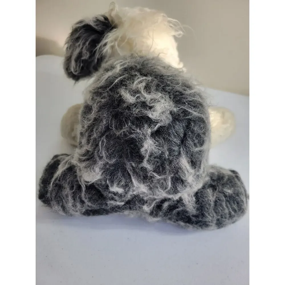 Vintage Sheep Dog Carnival Black White Fluffy Plush Stuffed Animal Toy‎ 17